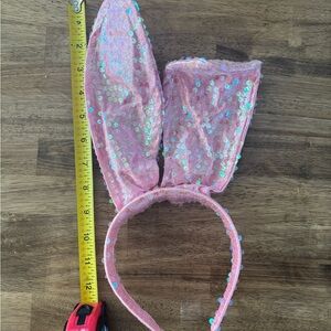 Pink Sequin Bunny Ear Headband